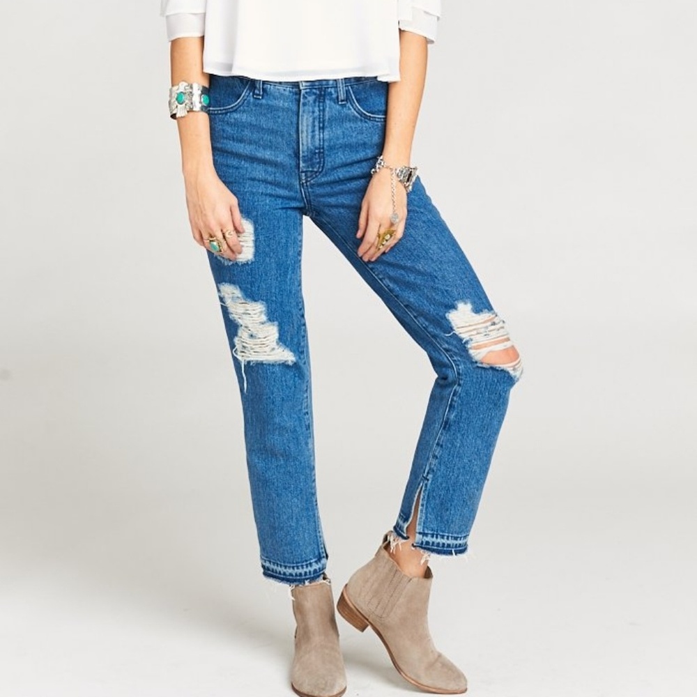 Show Me Your Mumu Brooklyn Jeans high waist crop